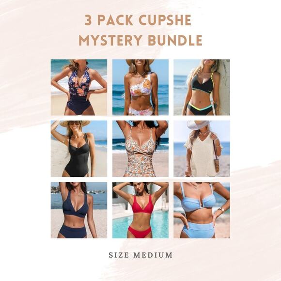 NWT 3-Pack Cupshe Mystery Swimsuit Bundle - Picture 1 of 1